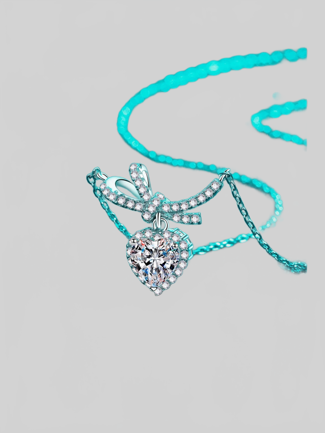 1 Carat Moissanite Heart Pendant Necklace nicholesgifts