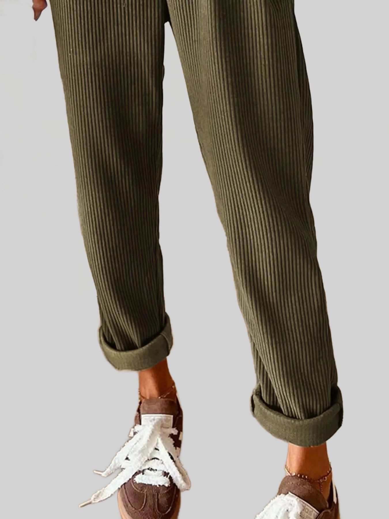 Women Casual Corduroy Drawstring Waist Pants nicholesgifts