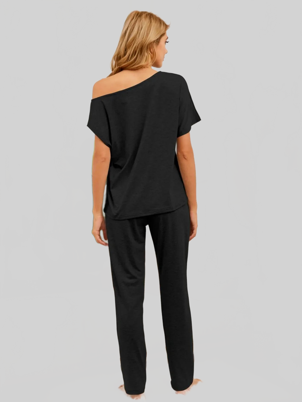 Boat Neck Top and Pants Lounge Set nicholesgifts
