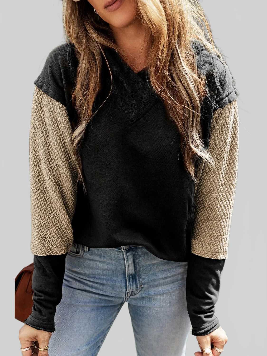 Color Block Dropped Shoulder Hoodie NicholesGifts