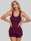 Scoop Neck Wide Strap Tank and Shorts Lounge Set nicholesgifts