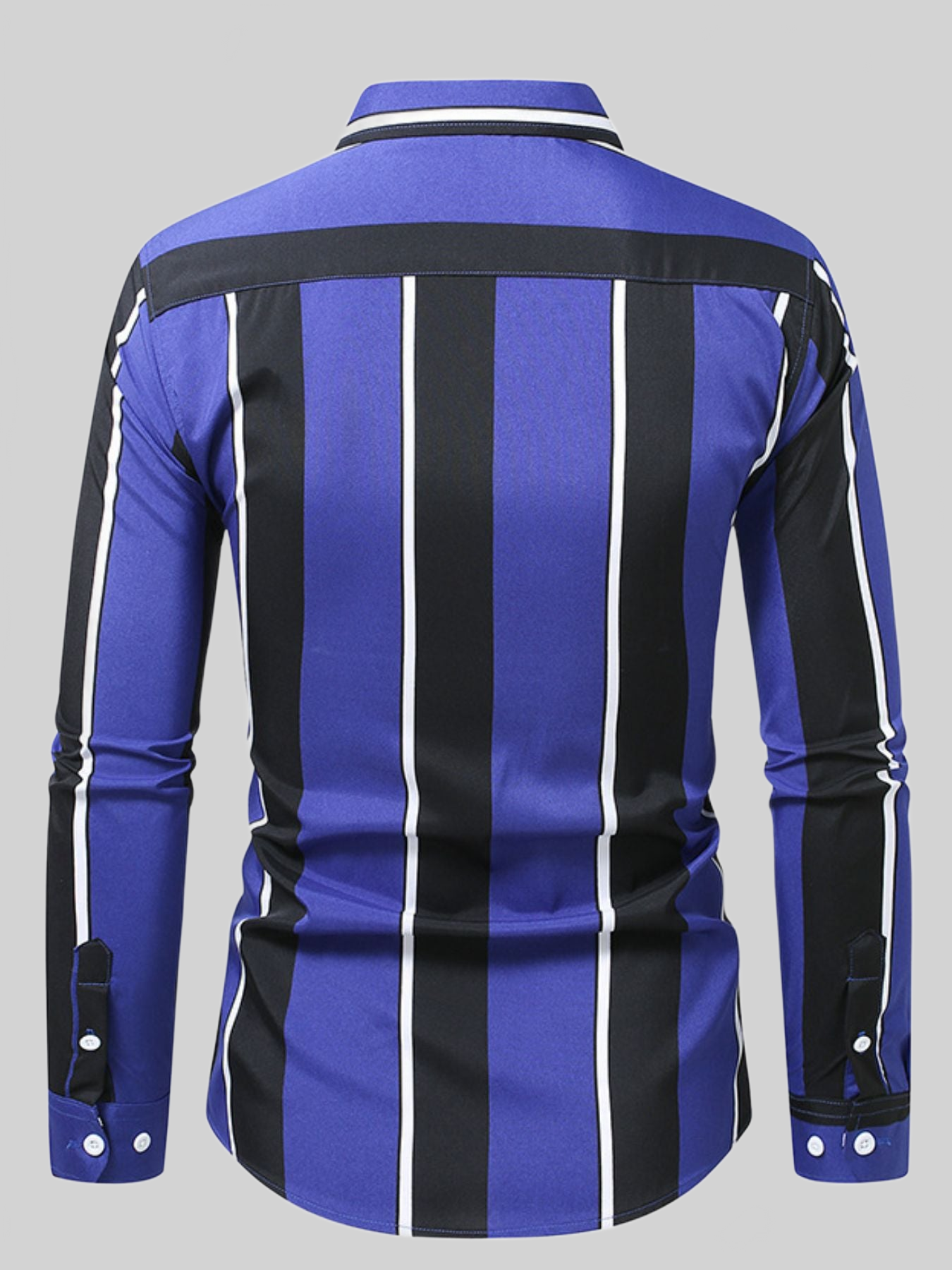 Men's Plus Size Slim Fit Striped Button Up Shirt nicholesgifts