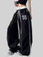 Women Lace Detail Drawstring Wide Leg Pants nicholesgifts