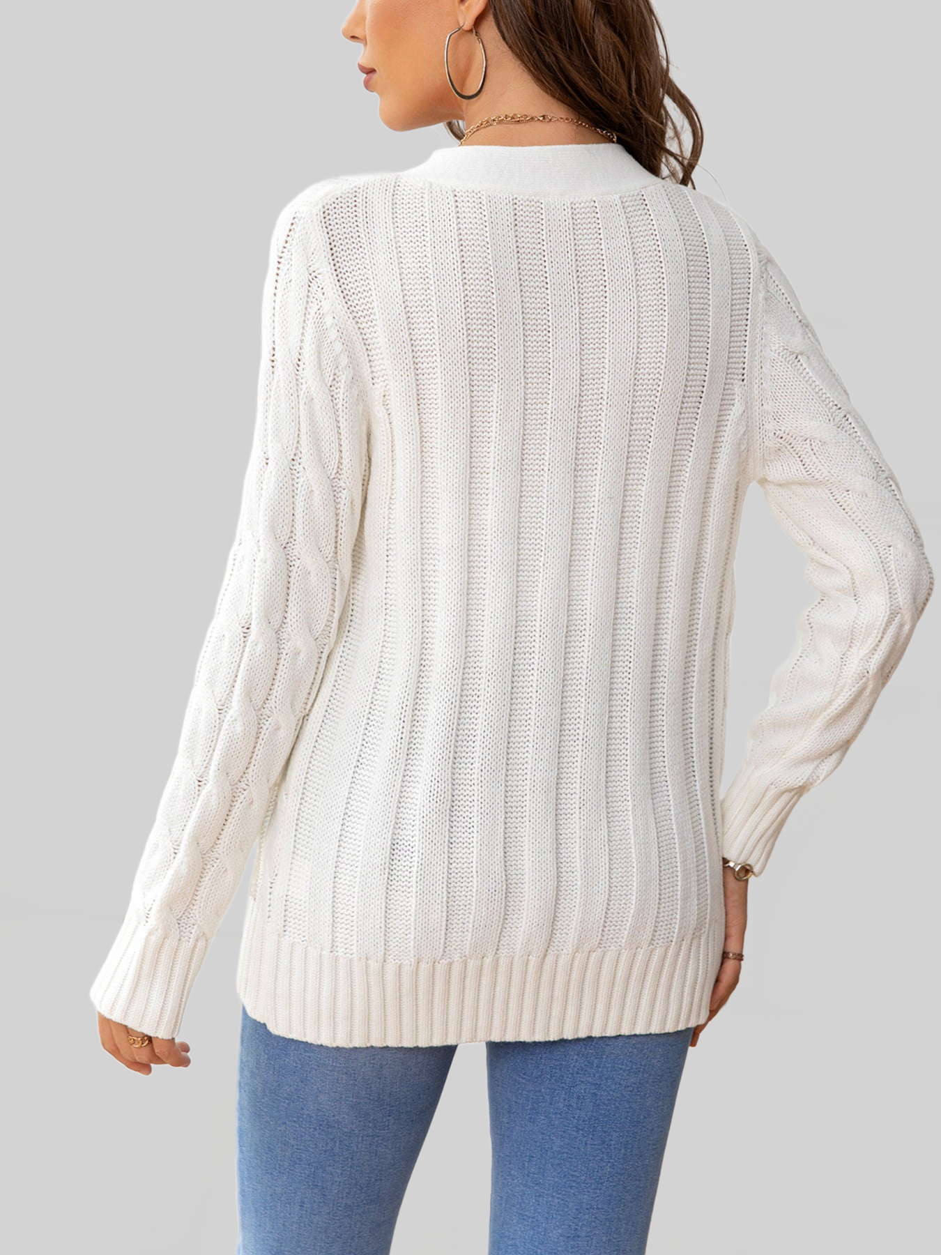 Button Down Cable-Knit Cardigan nicholesgifts