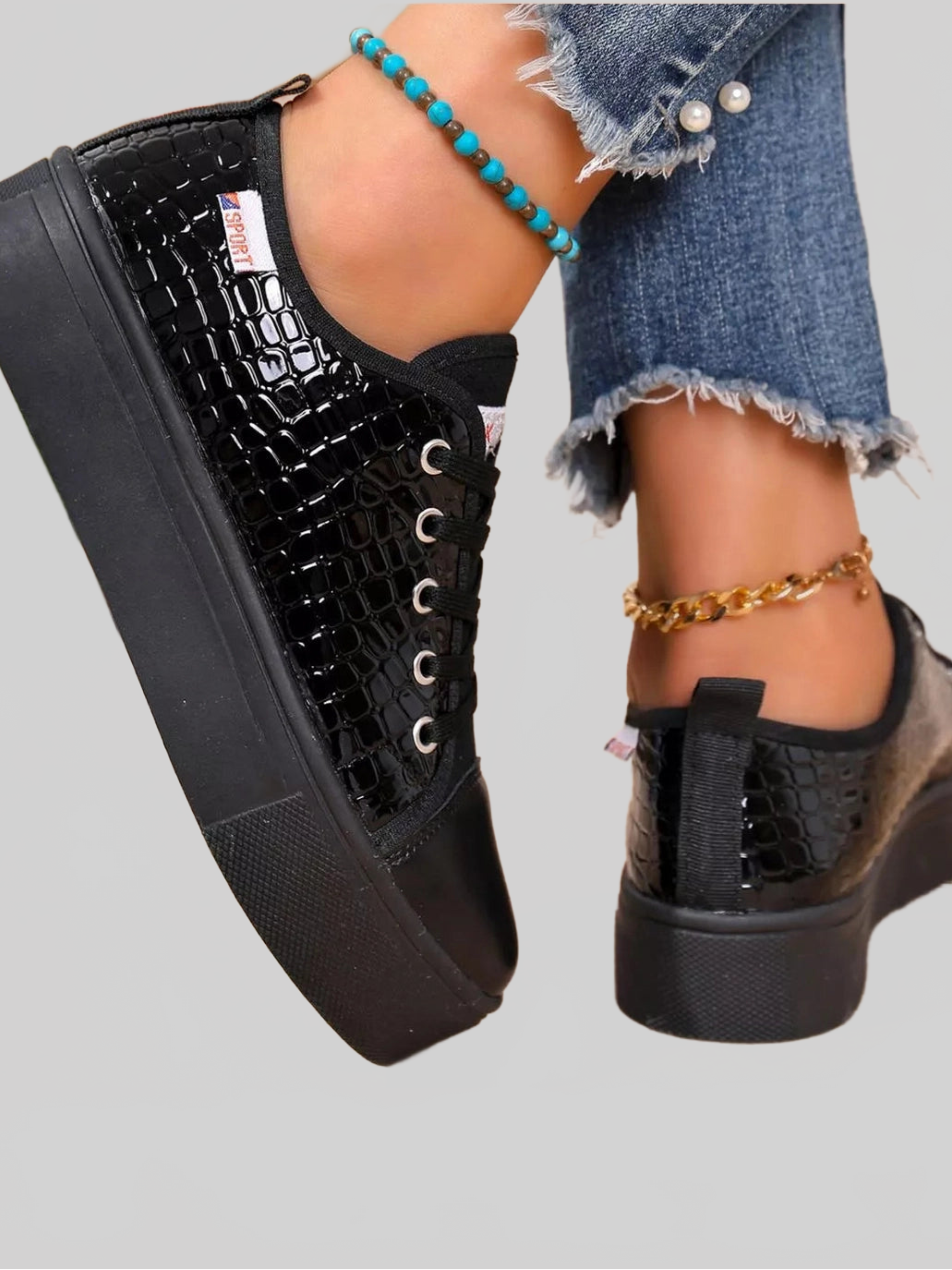 Women Round Toe Platform Sneakers NicholesGifts