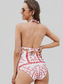 Women Floral Tie Back One Piece Swimsuit nicholesgifts