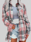 Pocketed Plaid Collared Neck Shacket nicholesgifts
