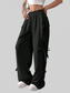 Women Cargo Wide Leg Pants with Side Tie Details nicholesgifts