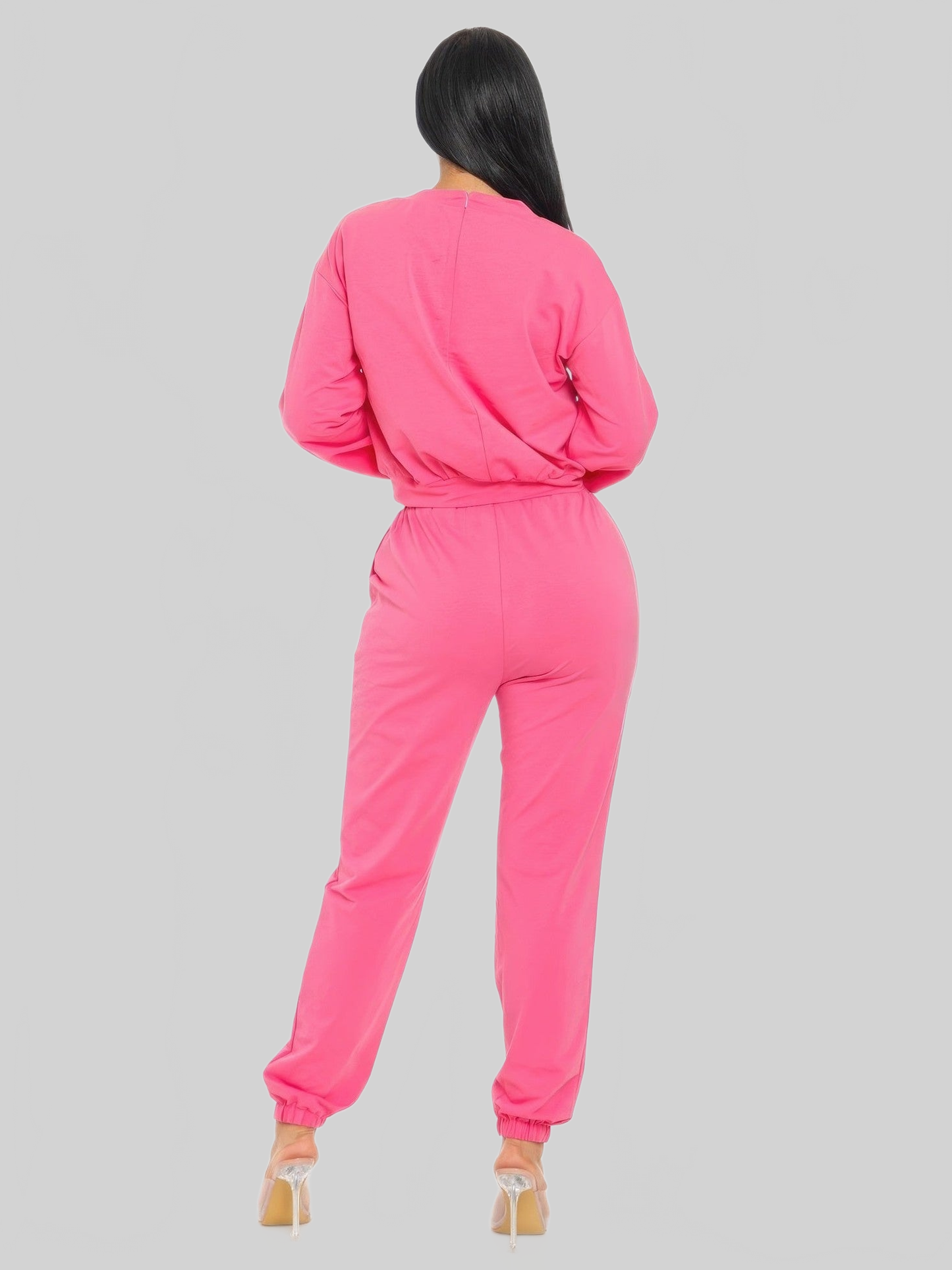 Women Terry Mesh & Rhinestone Detail Set nicholesgifts