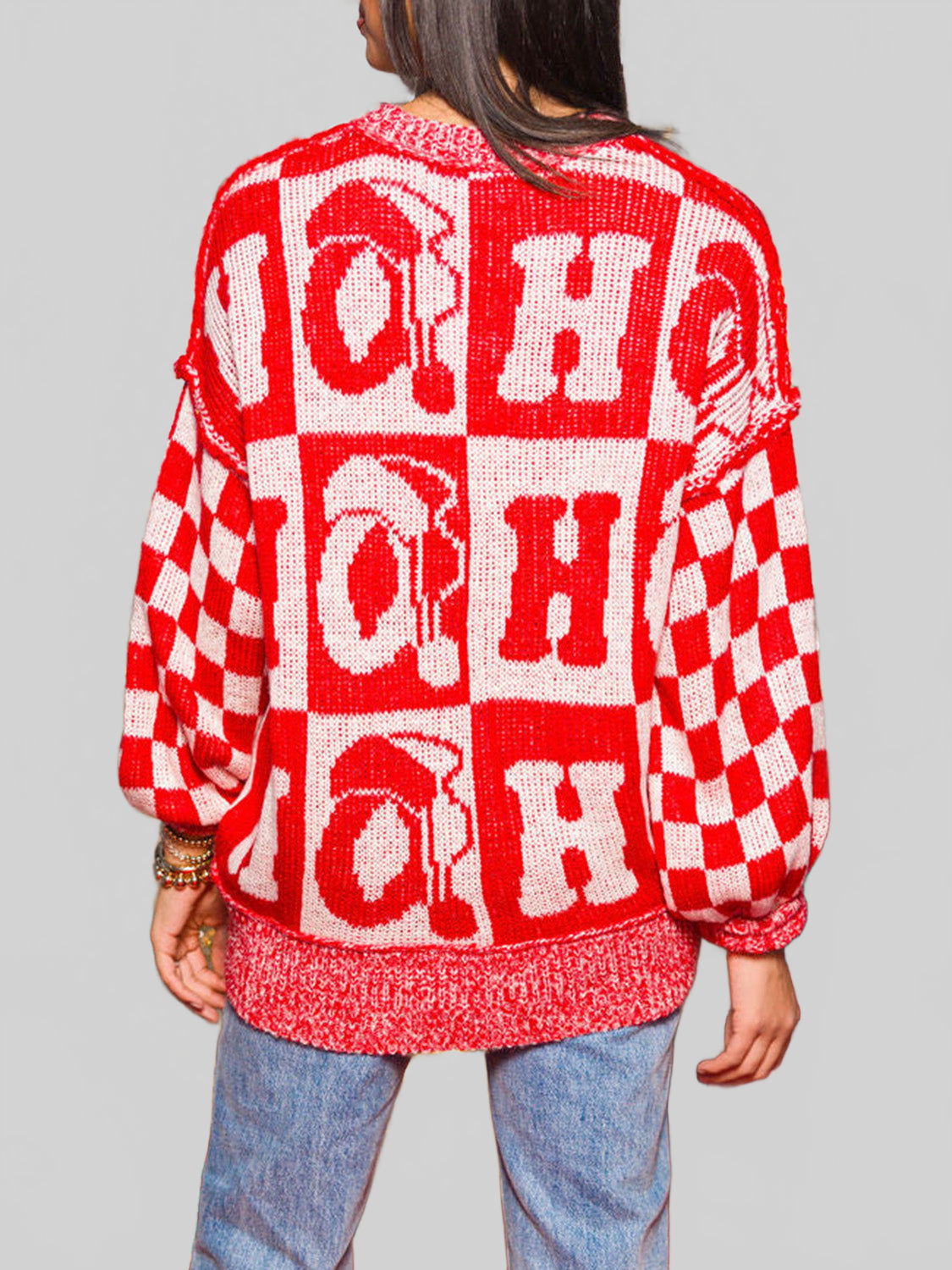 Women Letter Round Neck Long Sleeve Sweater nicholesgifts