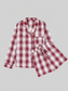 Plaid Long Sleeve Shirt and Drawstring Shorts Lounge Set nicholesgifts