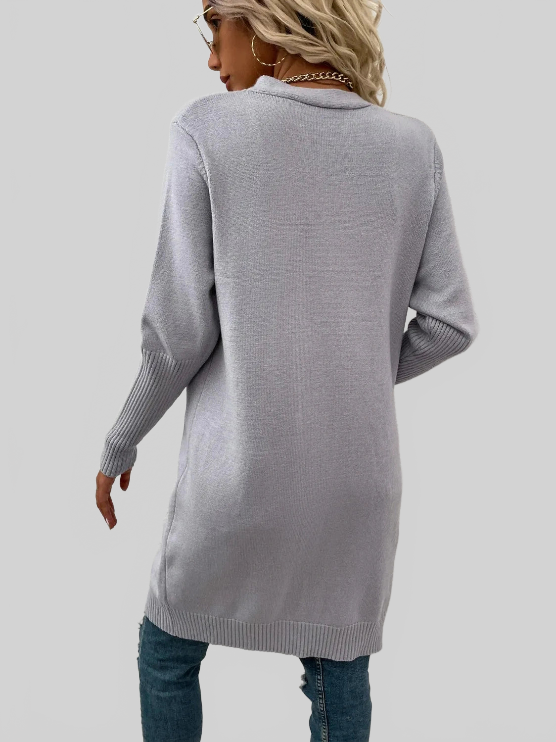 Open Front Long Sleeve Cardigan with Pockets nicholesgifts