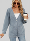 Pocketed V-Neck Button Up Denim Jacket nicholesgifts