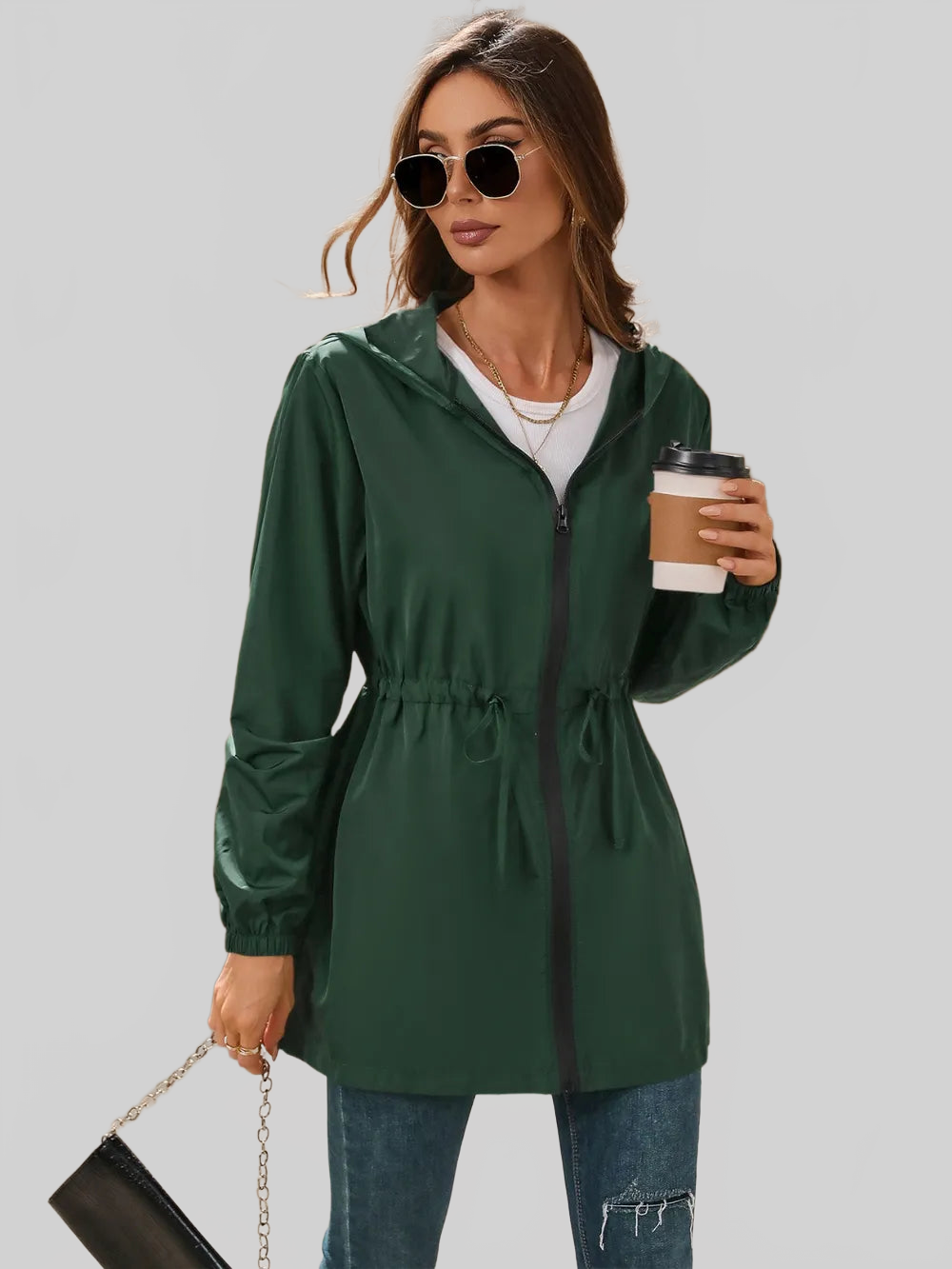 Ivy Lane Outdoor Waterproof Long Sleeve Hooded Windbreaker nicholesgifts