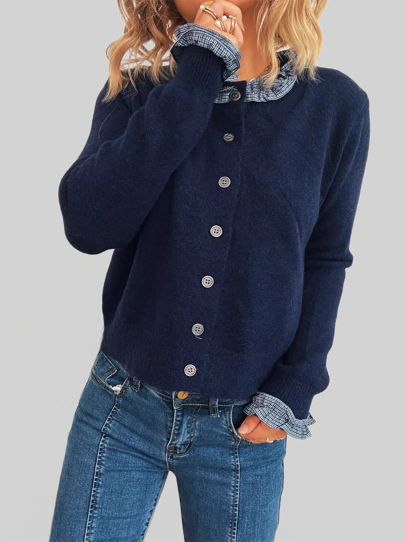 Button Up Long Sleeve Cardigan nicholesgifts