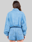 American Bazi Drawstring Waist Crop Denim Jacket nicholesgifts