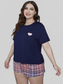 Plus Size Heart Graphic Top and Plaid Shorts Loungewear Set nicholesgifts