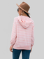 Women Horizontal Stripe Raglan Sleeve Hoodie nicholesgifts