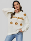 Women Spirit Of Halloween Pumpkin Embroidery Long Sleeve Sweater nicholesgifts