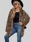 Fuzzy Leopard Hooded Long Sleeve Jacket nicholesgifts
