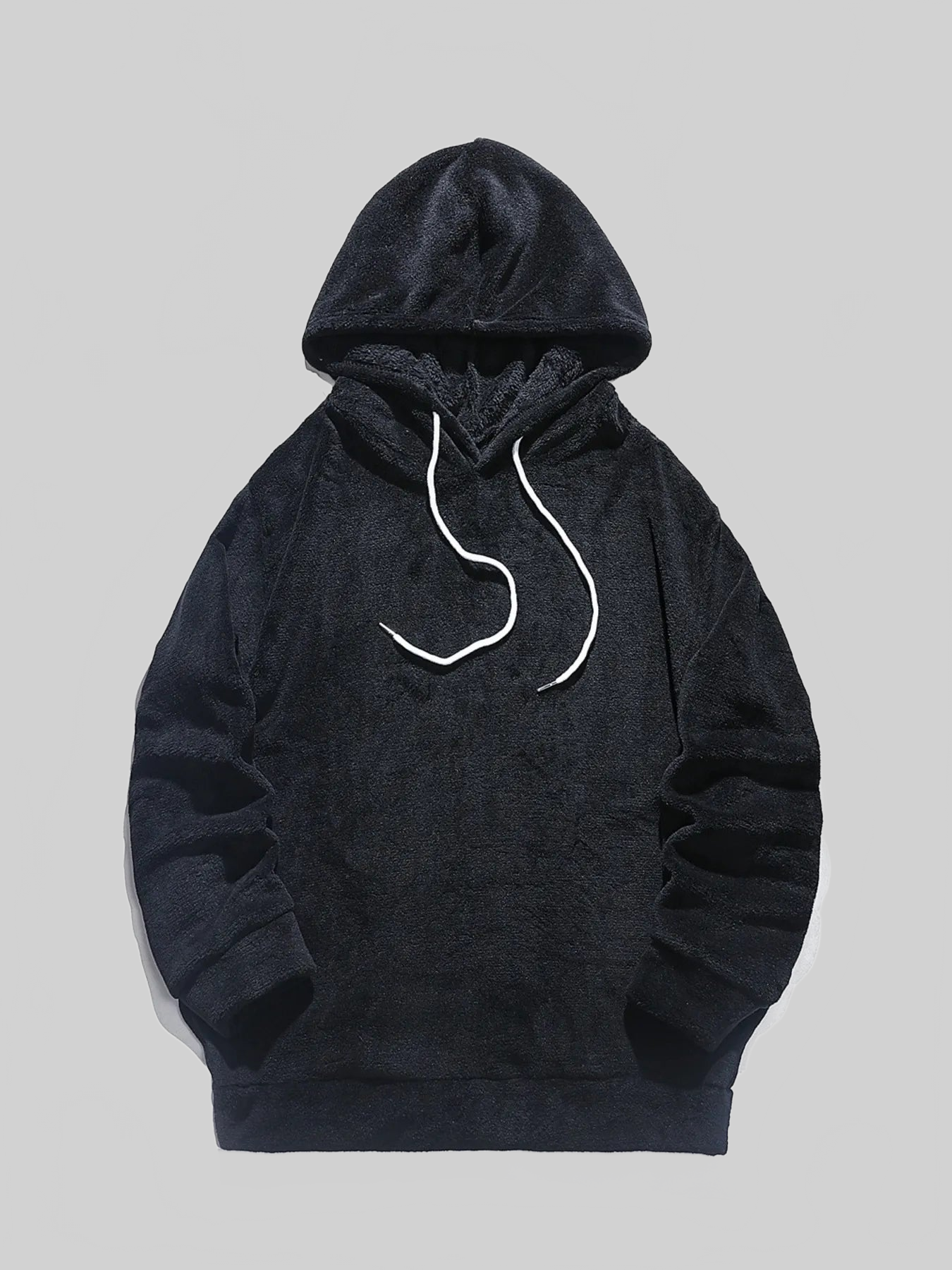 Men's Drawstring Long Sleeve Fleece Hoodie nicholesgifts