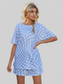 Plaid Round Neck Top and Shorts Lounge Set nicholesgifts