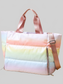 Women Gradient Quilted Travel Bag with Side Zippers nicholesgifts