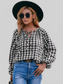 Ivy Lane Plaid Tie Neck Balloon Sleeve Blouse NicholesGifts
