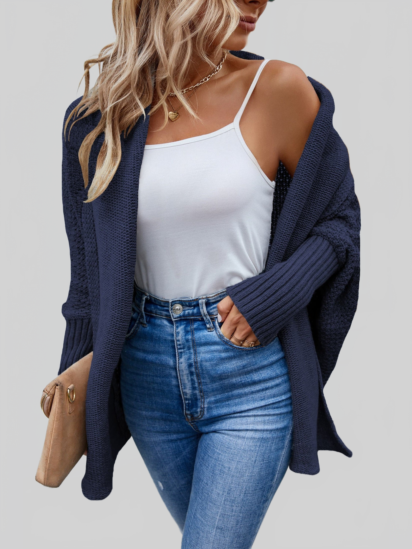 Open Front Long Sleeve Cardigan nicholesgifts