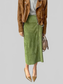 Women Solid Color Midi Skirt nicholesgifts