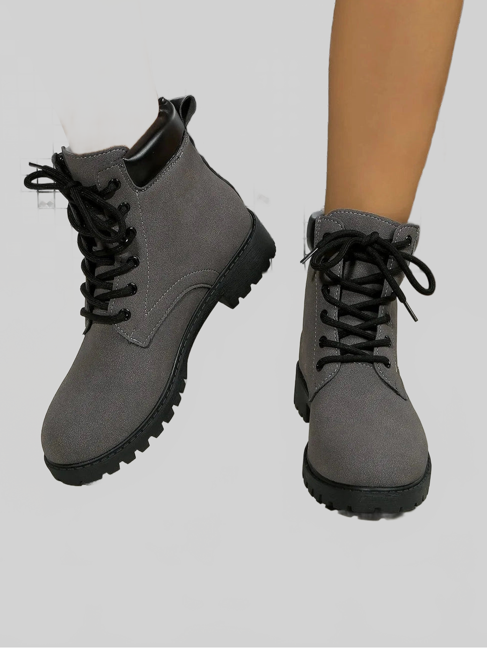 Women Lace Up Block Heel Boots NicholesGifts