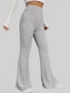 Women Plus Size Ribbed Knit High Waist Flare Pants nicholesgifts