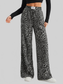 Women Full Size Leopard Print Wide Leg Pants Plus Size nicholesgifts