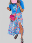 Floral Printed High Waist Split Skirt nicholesgifts