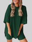 Full Size Oversized Slit Round Neck Top and Shorts Lounge Set Plus Size nicholesgifts