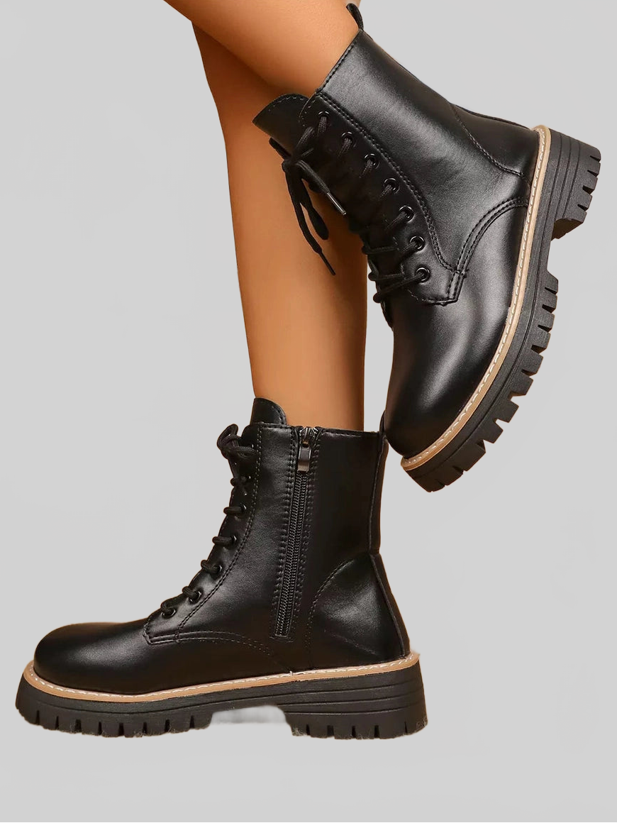 Women Lace-Up Platform Boots NicholesGifts