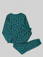 Candy Cane Print Round Neck Top and Pants Lounge Set nicholesgifts