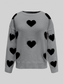 Women Valentine’s Day Heart Round Neck Long Sleeve Sweater NicholesGifts