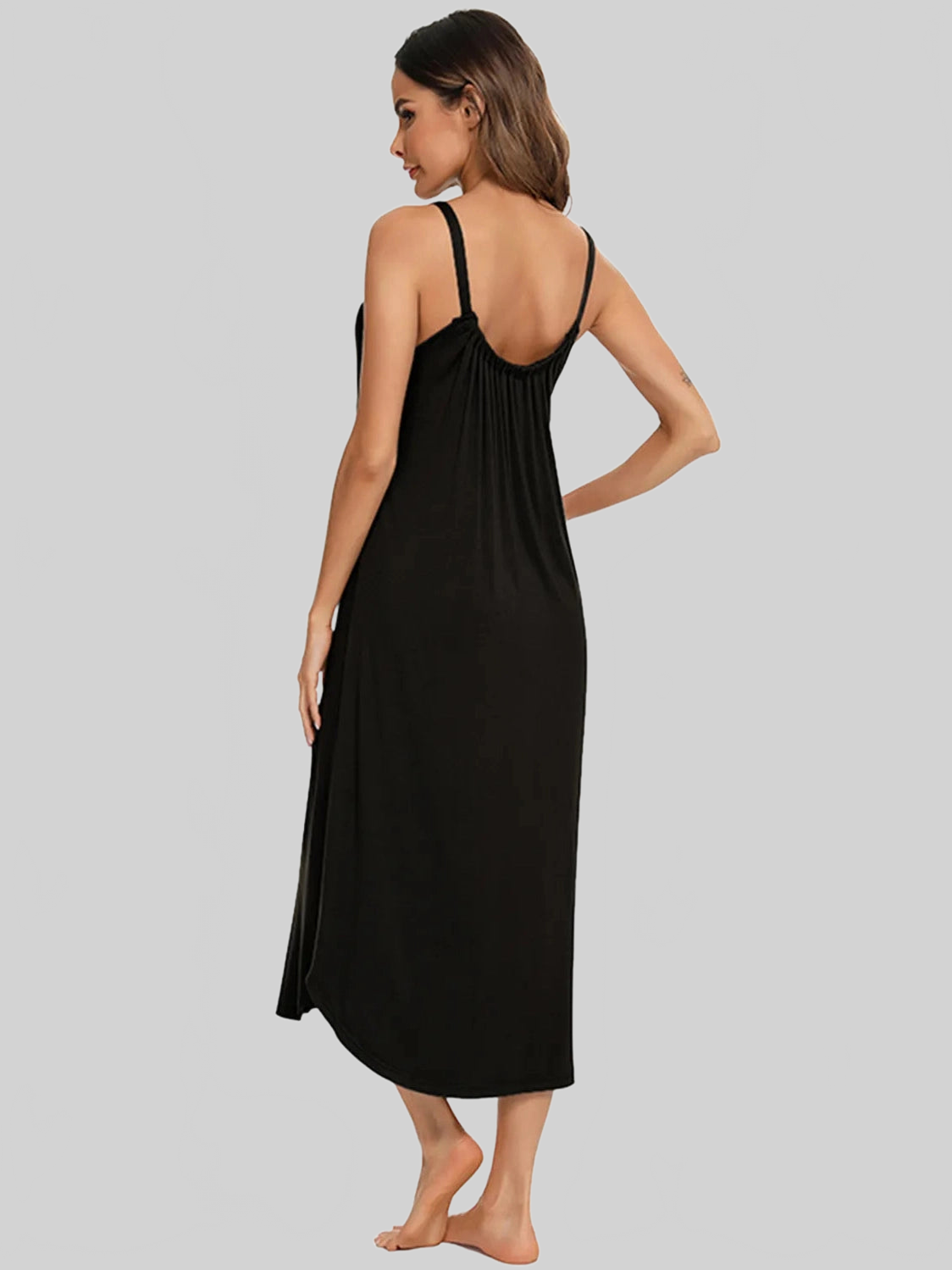 V-Neck Midi Lounge Dress nicholesgifts