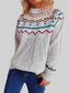 Women Cable-Knit Mock Neck Long Sleeve Sweater nicholesgifts
