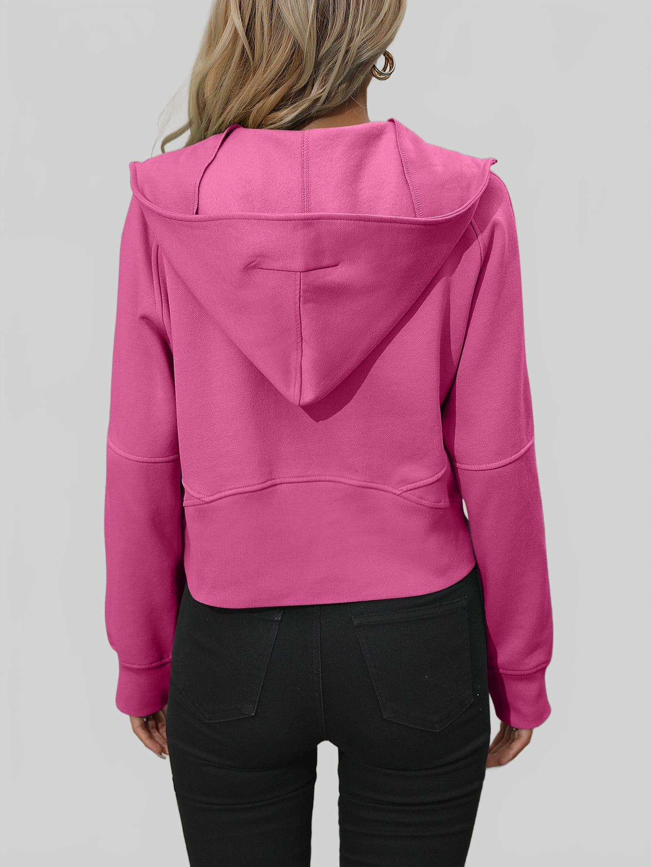 NicholesGifts Women Mandy Zip-Up Raglan Sleeve Hoodie with Pocket NicholesGifts