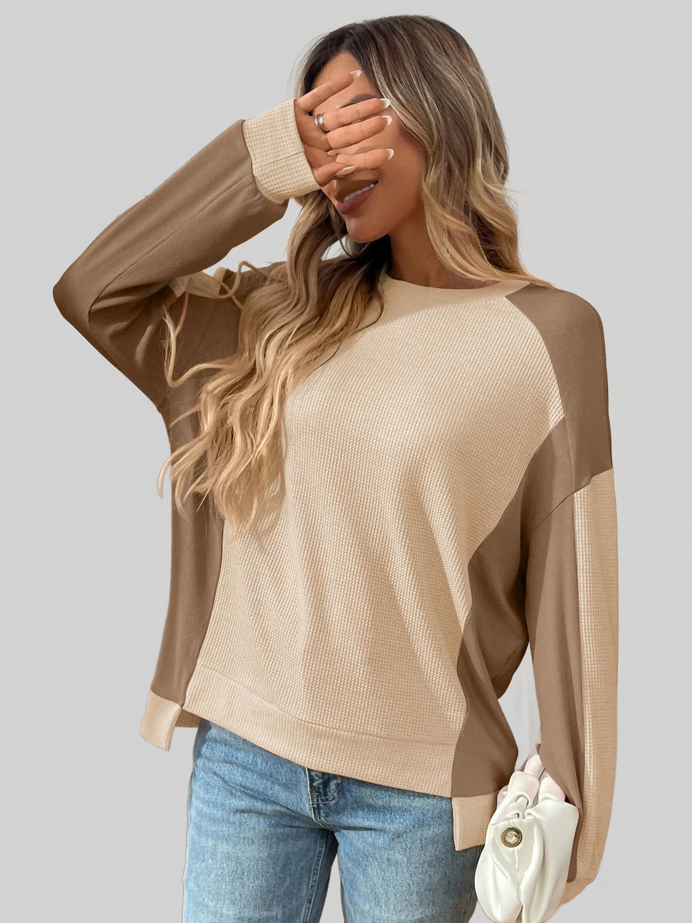 Color Block Long Sleeve Sweatshirt nicholesgifts