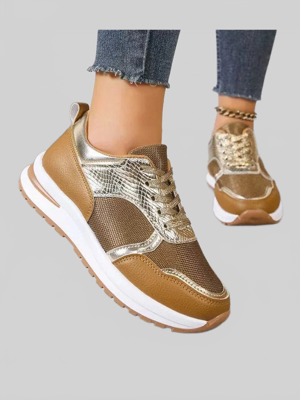 Round Toe Lace Up Sneakers Trendsi