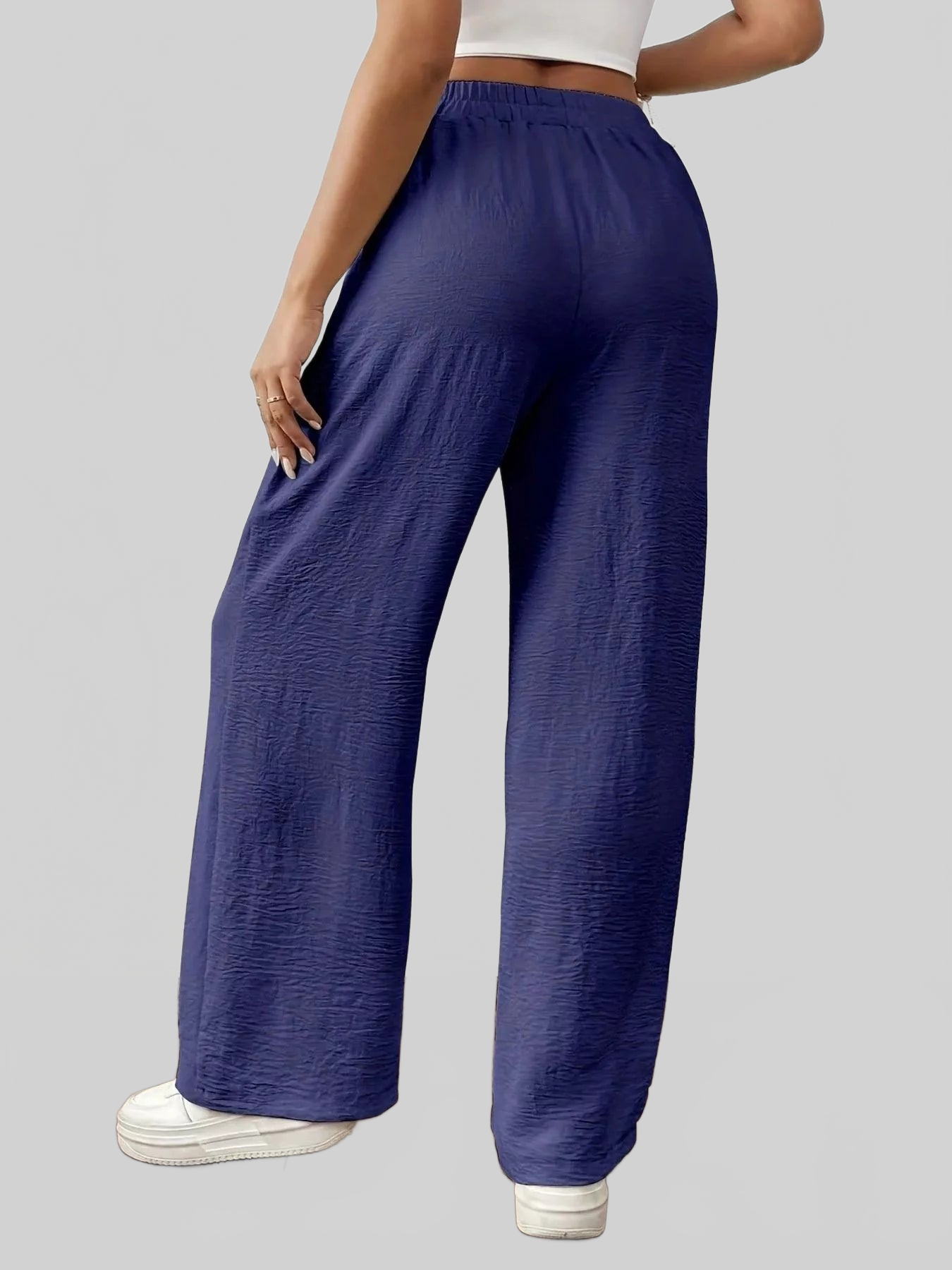 Casual Drawstring Wide Leg Pants nicholesgifts