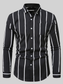 Men's Plus Size Slim Fit Striped Button Up Shirt nicholesgifts