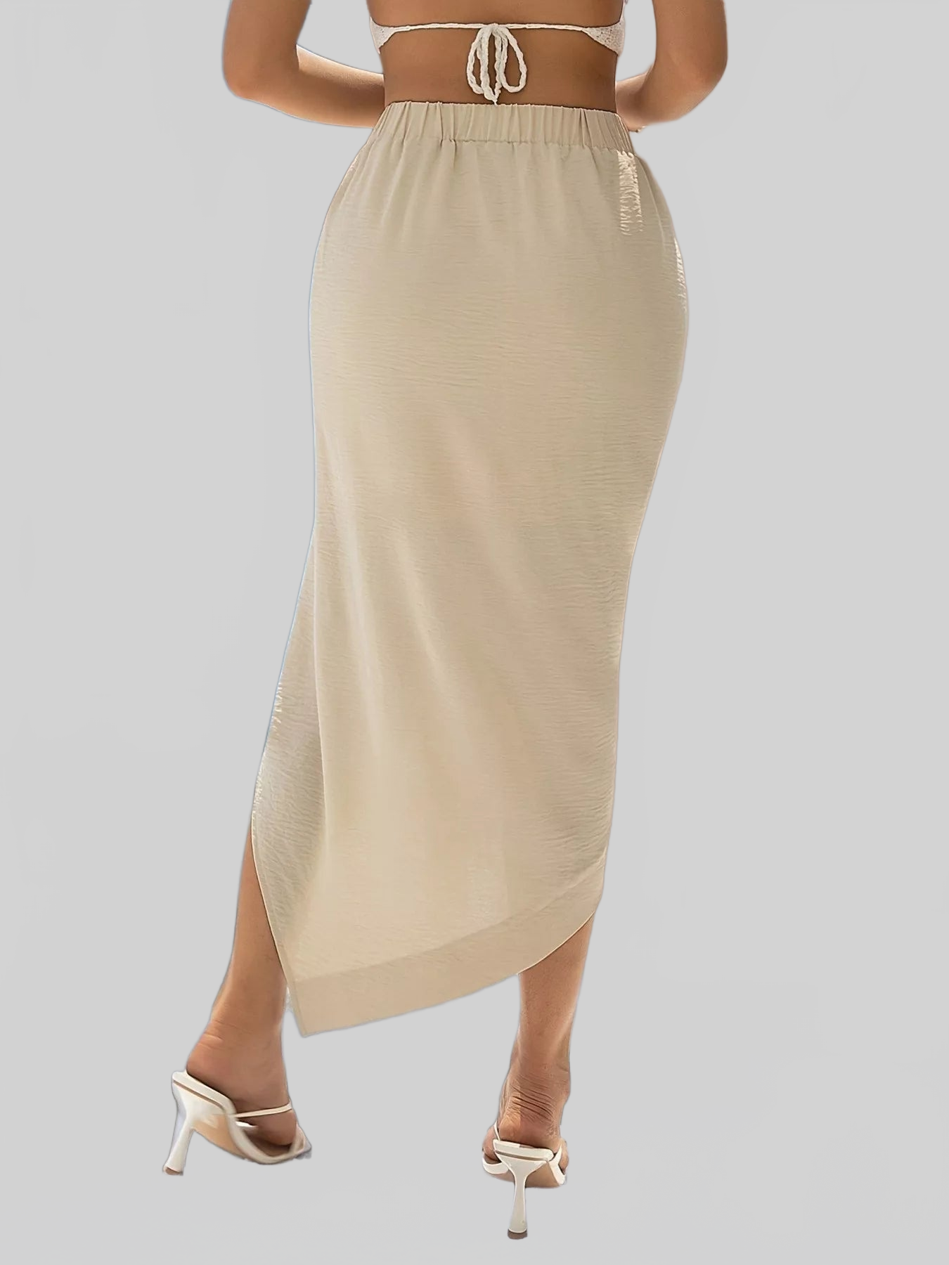 Women Asymmetric Tassel Wrap Skirt nicholesgifts
