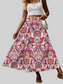 Smocked Printed High Waist Skirt nicholesgifts