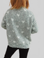 Women Heart Heathered Turtleneck Drop Shoulder Pullover Sweater nicholesgifts