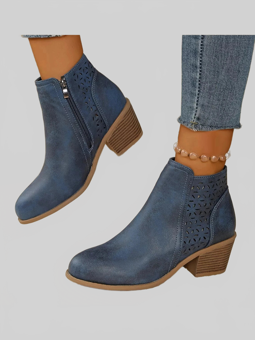 Point Toe Block Heels Boots nicholesgifts