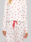 Hearts Printed Long Sleeve Top Drawstring Pants Lounge Set nicholesgifts